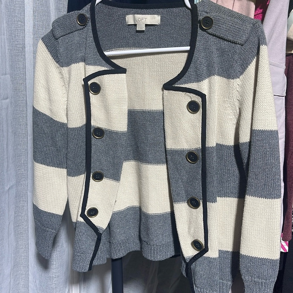 Ann Taylor LOFT Sz S Sweater Blazer Cardigan Marching Band Style